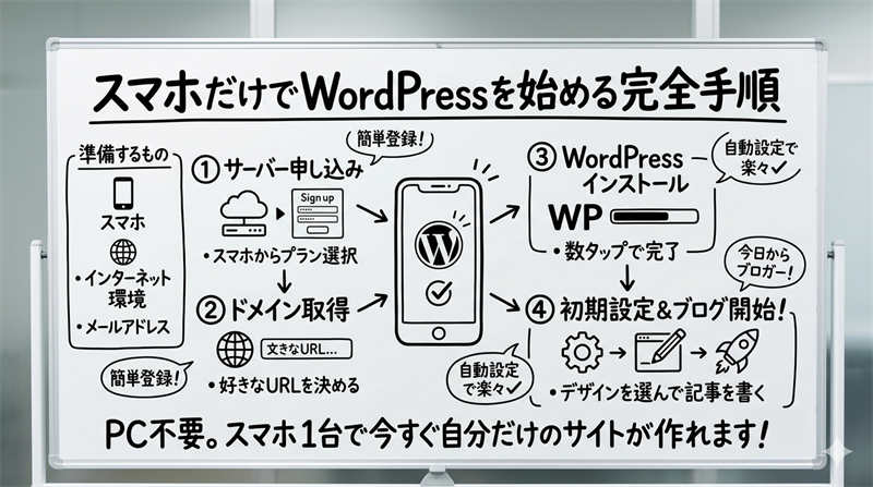 スマホだけでWordPressを始める完全手順